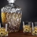 Conjunto garrafa em vidro para licor + 6 copos Diamante Venda