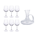 Conjunto de degustação de vinho 6 cálices + decantador em vidro Royal Set Promoção
