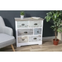 Cómoda de madeira shabby chic 6 gavetas 77x35x77cm Decapé Venda