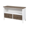Móvel de apoio para TV estilo shabby chic em madeira com 2 gavetas Terosk Promoção
