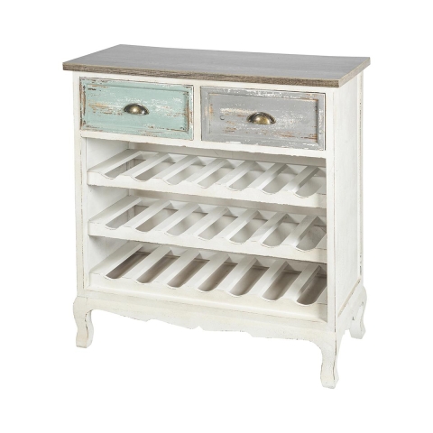 Cantinetta de Vinho em Madeira Shabby Chic Cortez para 21 Garrafas Promoção