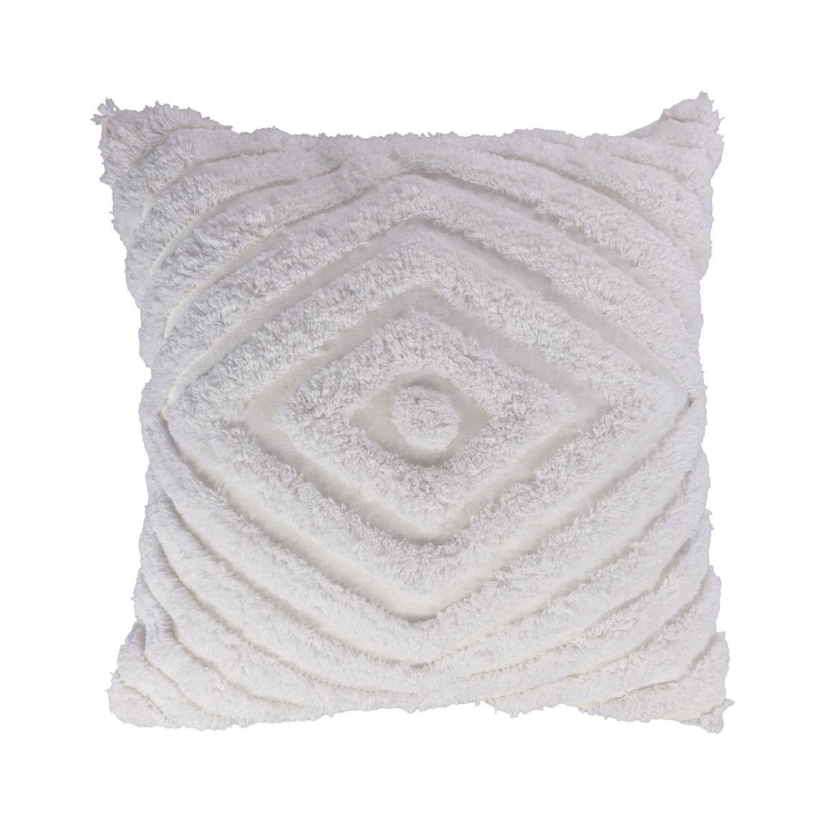 Almofada decorativa 45x45cm branca removível trabalhada diamond Fronda Promoção Almofada decorativa 45x45cm branca removível trabalhada diamond Fronda Promoção