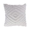 Almofada decorativa 45x45cm branca removível trabalhada diamond Fronda Promoção