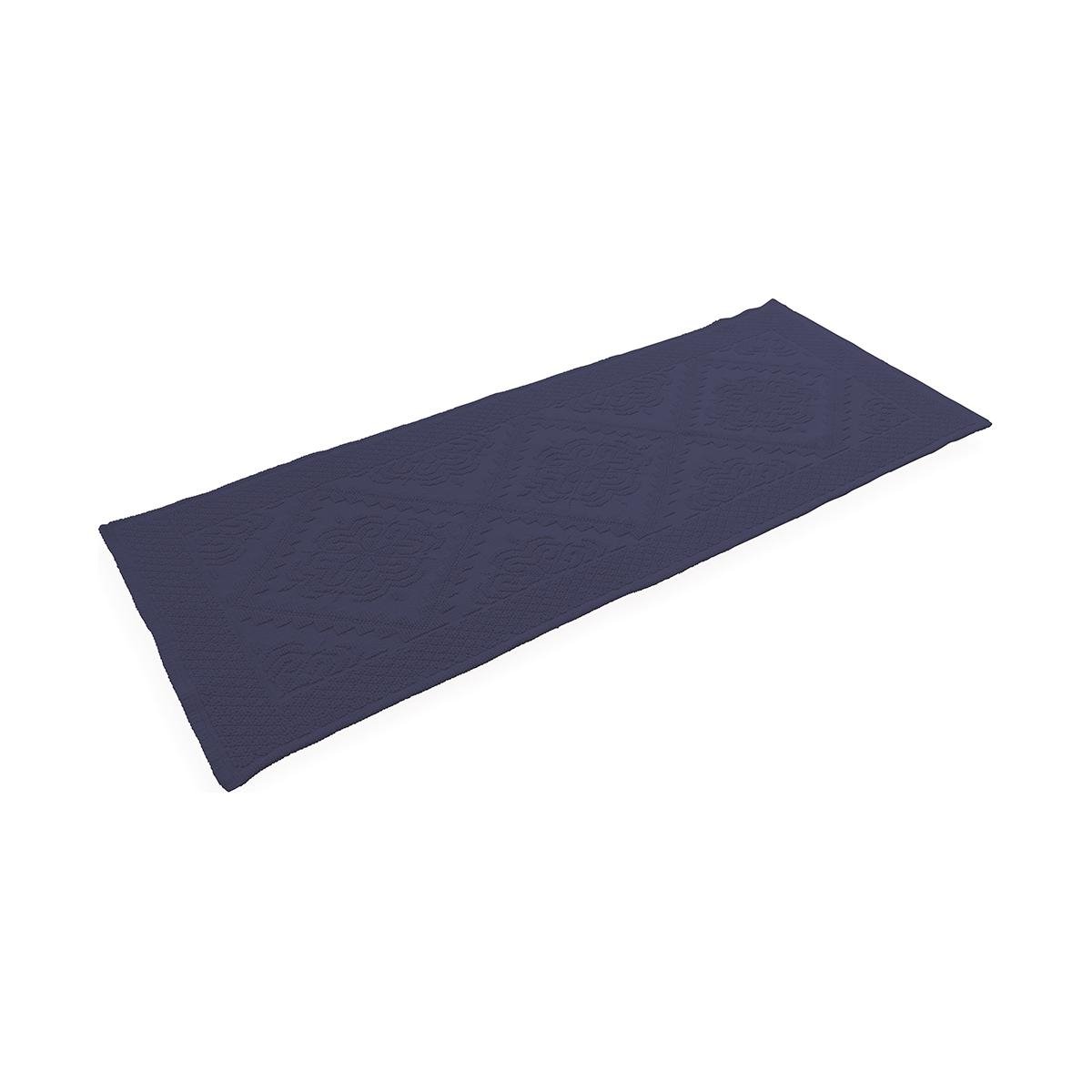 Tapete de casa de banho azul 60x150cm antiderrapante em algodão elegante Lukas Promoção Tapete de casa de banho azul 60x150cm antiderrapante em algodão elegante Lukas Promoção