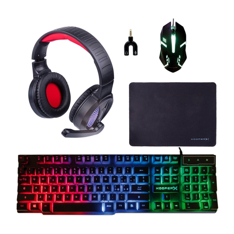 Combo Gamer 5 em 1 teclado auscultadores rato tapete e adaptador Milao Promoção