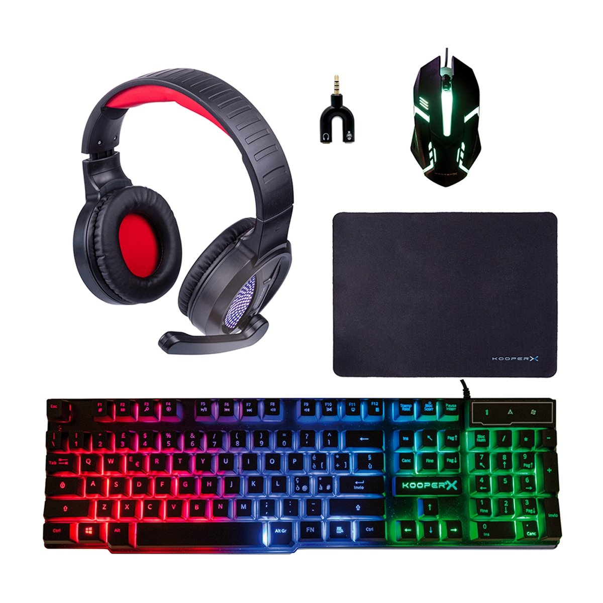 Combo Gamer 5 em 1 teclado auscultadores rato tapete e adaptador Milao Promoção Combo Gamer 5 em 1 teclado auscultadores rato tapete e adaptador Milao Promoção