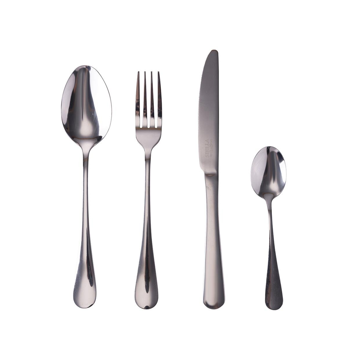 Conjunto de 16/24 Talheres em Aço Inoxidável Prateado Brilhante Inglese Promoção Conjunto de 16/24 Talheres em Aço Inoxidável Prateado Brilhante Inglese Promoção