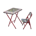 Conjunto de mesa e cadeira para crianças dobrável e compacto Baska 