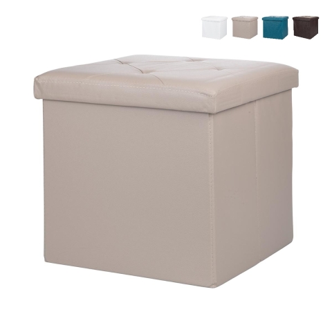 Puff quadrado multiusos com arrumação 38x38xA.38cm Zilkov Promoção