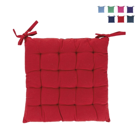 Conjunto de 5 almofadas para cadeiras de cozinha 40x40 cm com laços Lomake Promoção