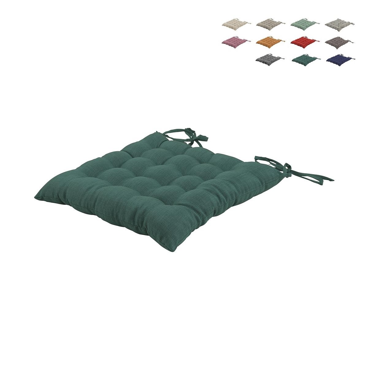 Almofada para cadeiras de cozinha com laços 40x40 cm efeito linho Alara Escolha Almofada para cadeiras de cozinha com laços 40x40 cm efeito linho Alara Escolha
