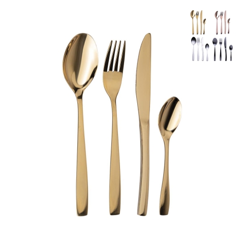 Conjunto de 16 talheres em aço inoxidável 18/0 acabamento brilhante Manhattan Promoção