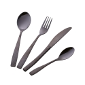 Conjunto de 16 Talheres Aço Inoxidável Preto Brilhante Cabo Martelado Harlem Oferta