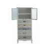 Aparador com vitrine estilo shabby chic 2 portas de vidro 5 gavetas Valencia Oferta