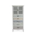 Aparador com vitrine estilo shabby chic 2 portas de vidro 5 gavetas Valencia Venda