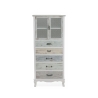 Aparador com vitrine estilo shabby chic 2 portas de vidro 5 gavetas Valencia Venda