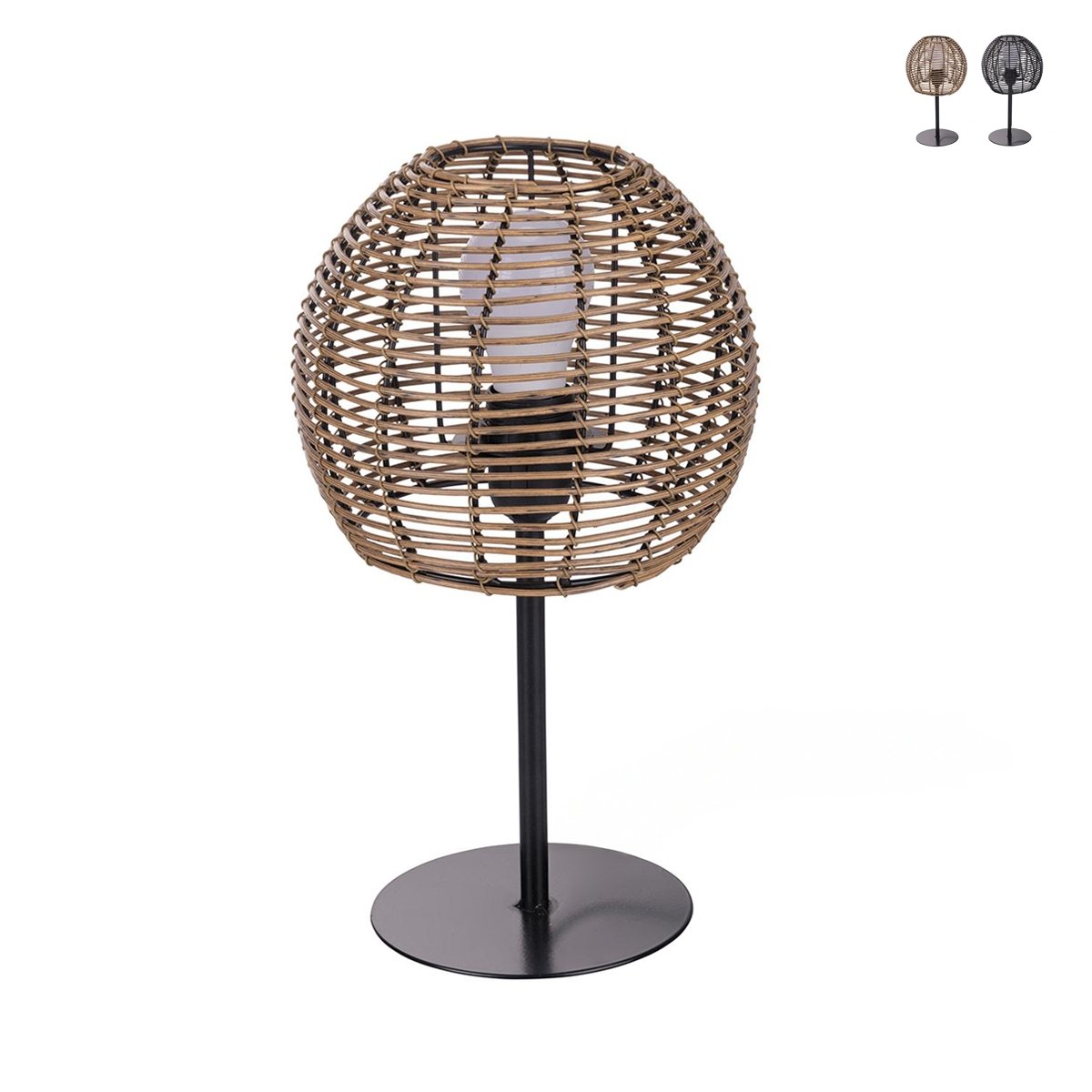 Candeeiro de mesa com abat-jour de fios efeito rattan Tashik Promoção Candeeiro de mesa com abat-jour de fios efeito rattan Tashik Promoção
