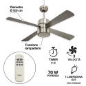 Ventoinha de teto com luz e comando remoto silencioso Windy Oferta