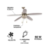 Ventoinha de teto com luz, 5 pás, função reversa Windy Oferta