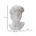 Escultura Decorativa Cabeça de Homem em Resina 44x35,5x60cm David 