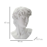 Escultura Decorativa Cabeça de Homem em Resina 44x35,5x60cm David 