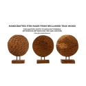 Escultura Étnica Decorativa em Madeira de Teca Feita à Mão Coin Estoque