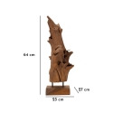 Escultura decorativa étnica em madeira de teca feita à mão Akar Escolha