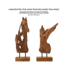 Escultura artesanal decorativa em madeira de teca estilo étnico Rakat Escolha
