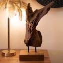 Escultura artesanal decorativa em madeira de teca estilo étnico Rakat Venda