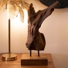 Escultura artesanal decorativa em madeira de teca estilo étnico Rakat Venda