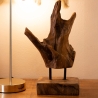 Escultura em estilo étnico de madeira de teca esculpida à mão Taka Venda