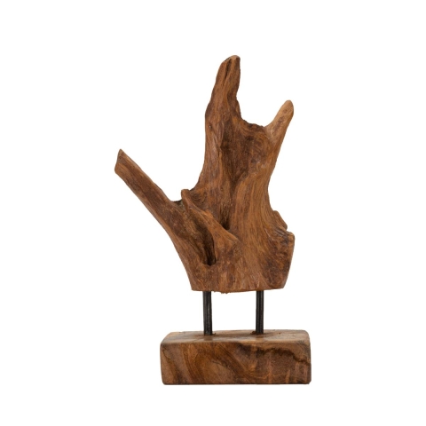Escultura em estilo étnico de madeira de teca esculpida à mão Taka Promoção