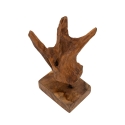 Escultura em estilo étnico de madeira de teca esculpida à mão Taka Saldos