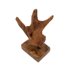 Escultura em estilo étnico de madeira de teca esculpida à mão Taka Saldos
