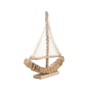 Escultura de veleiro em madeira com rede em tecido 45x45x7cm Enok Catálogo