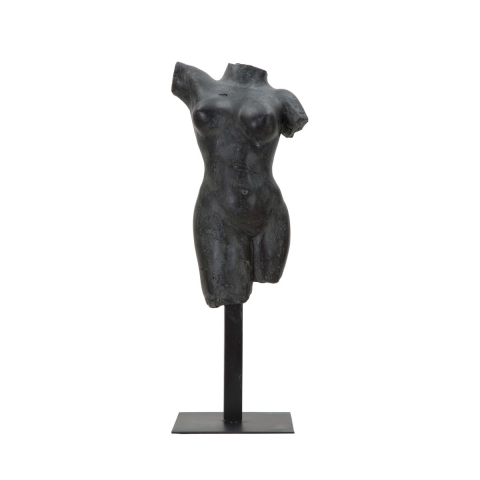 Estatueta Escultura Decorativa Busto de Mulher em Resina Preta Afrodite Promoção