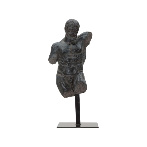 Estatueta busto masculino escultura em resina preta Ercole Promoção