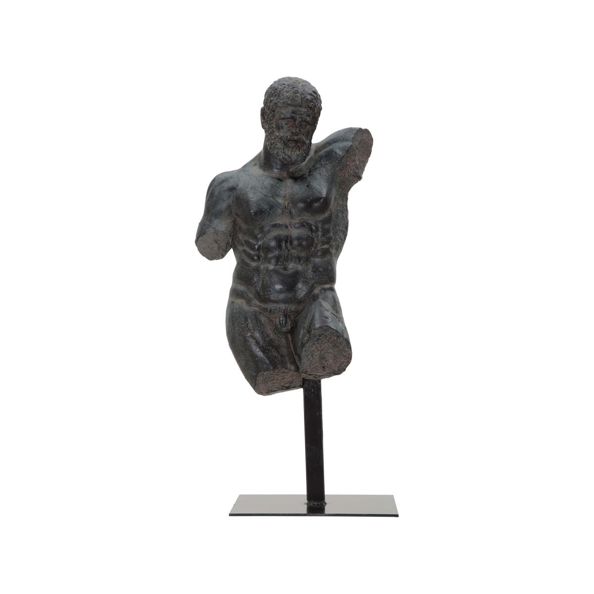 Estatueta busto masculino escultura em resina preta Ercole Promoção