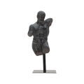 Estatueta busto masculino escultura em resina preta Ercole Promoção