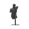 Estatueta busto masculino escultura em resina preta Ercole Promoção