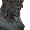 Estatueta busto masculino escultura em resina preta Ercole Descontos