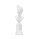 Estatueta Escultura Busto Mulher Clássica em Resina Branca Era Promoção