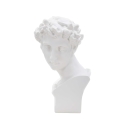 Estatueta escultura decorativa em resina branca rosto masculino Enea Oferta