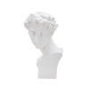 Estatueta escultura decorativa em resina branca rosto masculino Enea Oferta