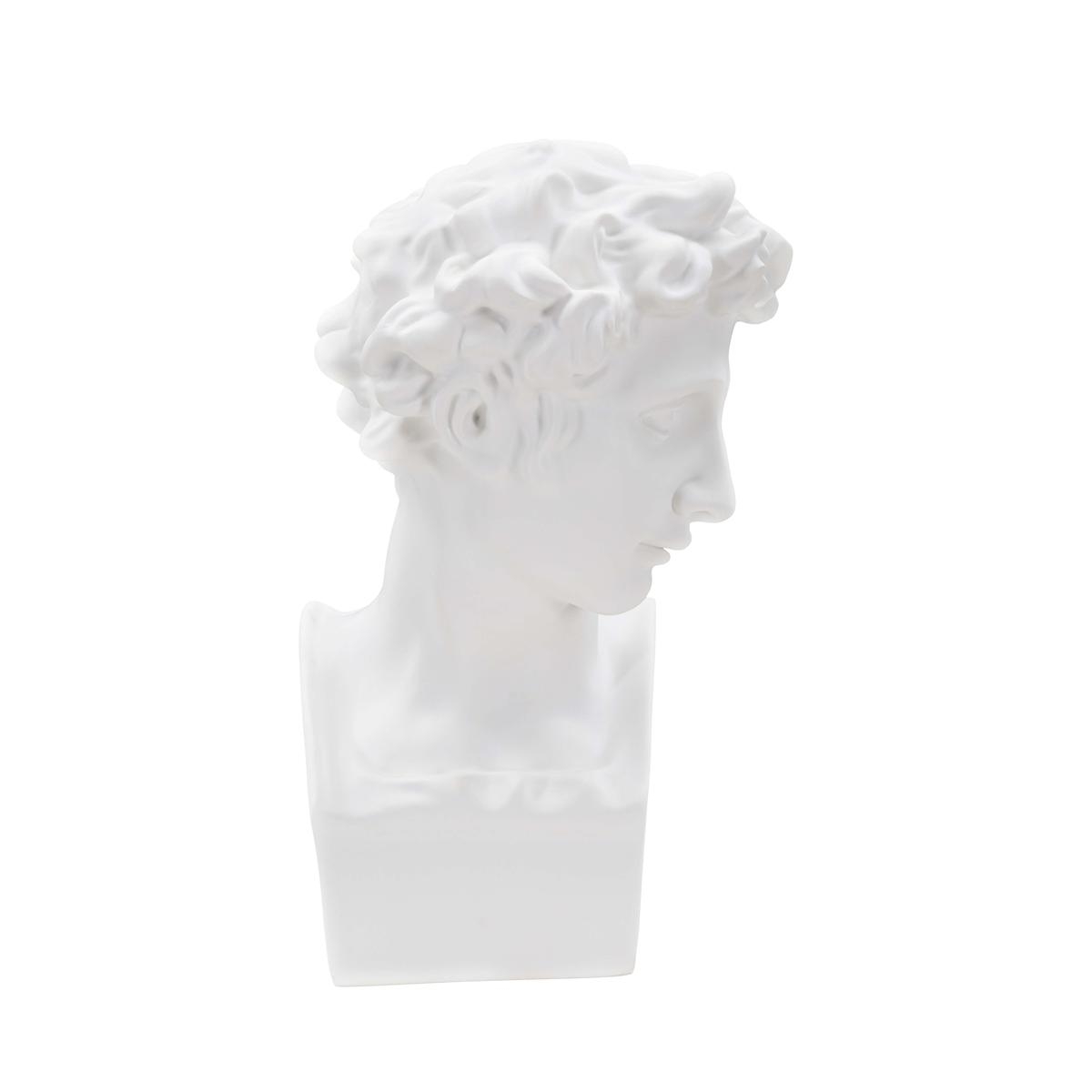 Estatueta escultura decorativa em resina branca rosto masculino Enea Promoção Estatueta escultura decorativa em resina branca rosto masculino Enea Promoção