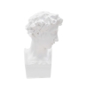 Estatueta escultura decorativa em resina branca rosto masculino Enea Promoção