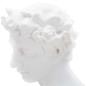 Estatueta escultura decorativa em resina branca rosto masculino Enea Saldos