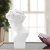 Estatueta escultura decorativa em resina branca rosto masculino Enea Venda