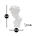 Estatueta escultura decorativa em resina branca rosto masculino Enea Catálogo