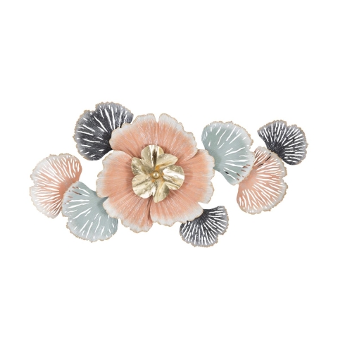 Painel decorativo 3D de parede com flores e folhas 93x7,5x53cm Softy Promoção